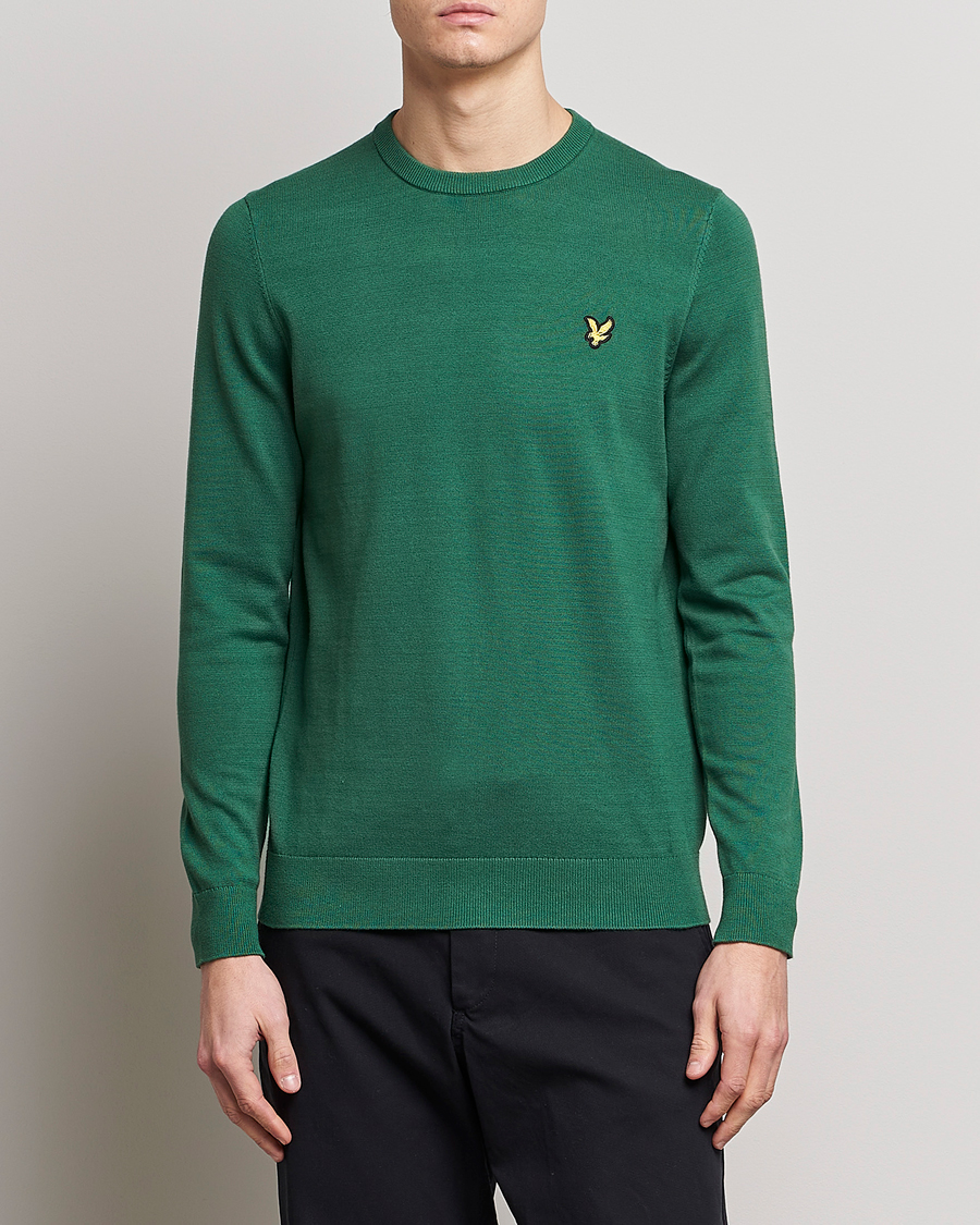 Herren | Pullover | Lyle & Scott | Crew Neck Cotton Sweater English Green