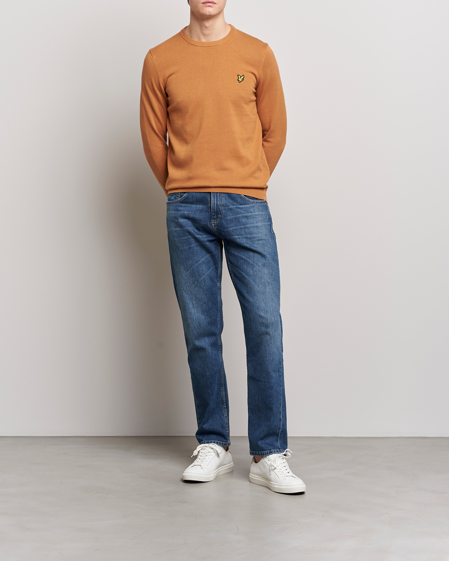 Herren | Pullover | Lyle & Scott | Crew Neck Cotton Sweater Sand Burned