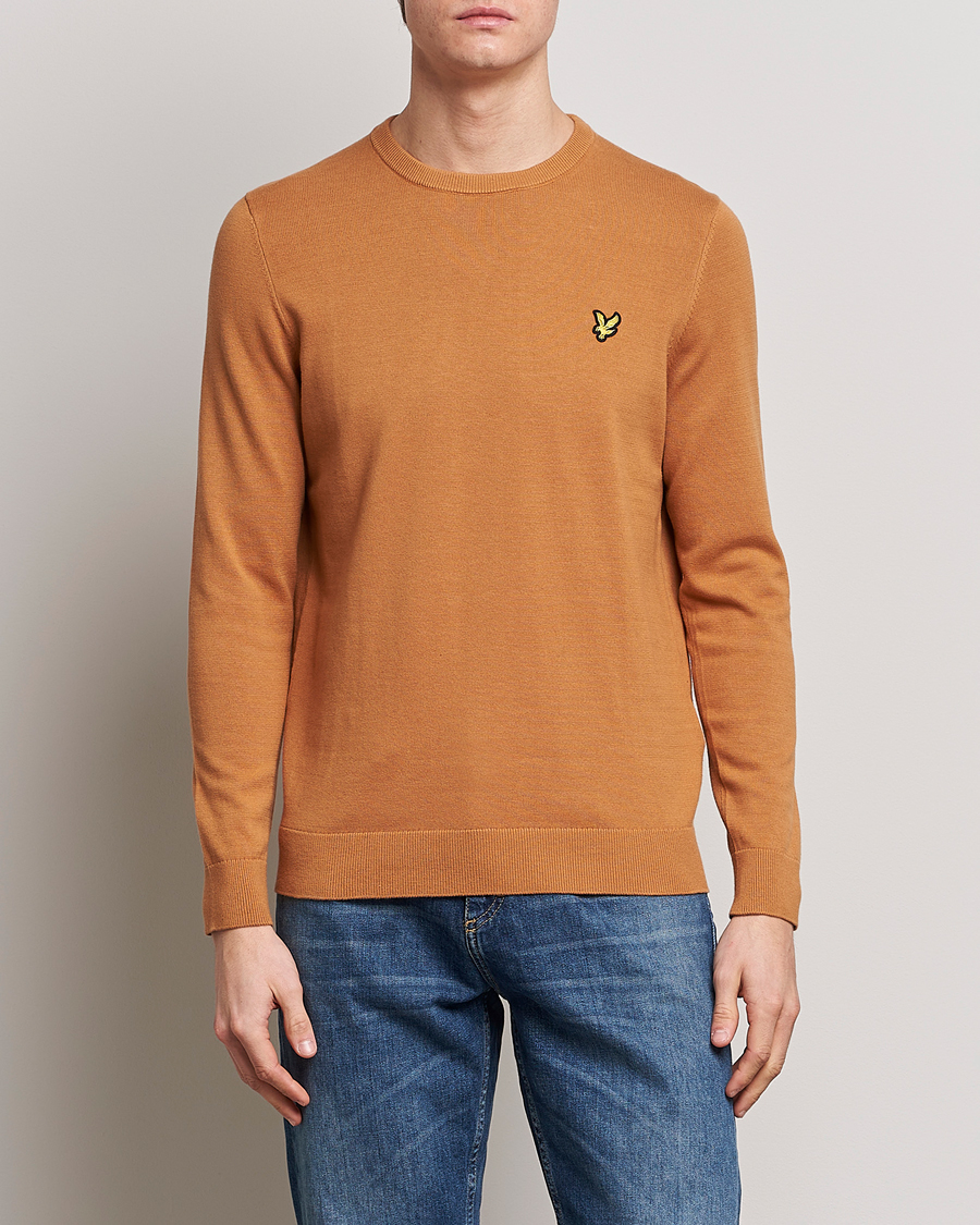Herren | Pullover | Lyle & Scott | Crew Neck Cotton Sweater Sand Burned