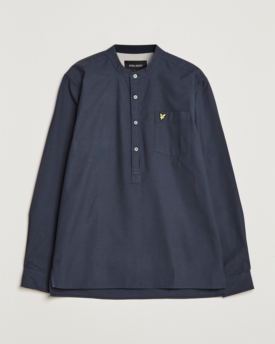 Herren | Hemden | Lyle & Scott | Marl Grandad Shirt Dark Navy