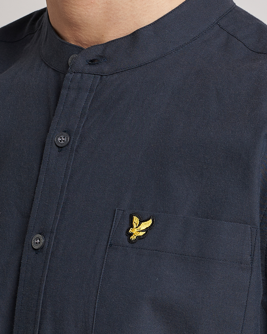 Herren | Hemden | Lyle & Scott | Marl Grandad Shirt Dark Navy