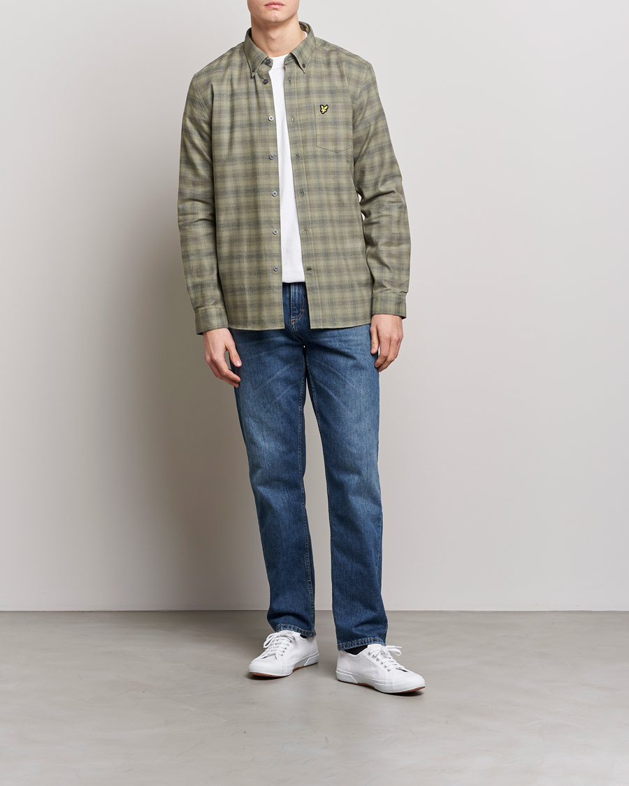 Herren | Hemden | Lyle & Scott | Button Down Flannel Shirt Sea Weed