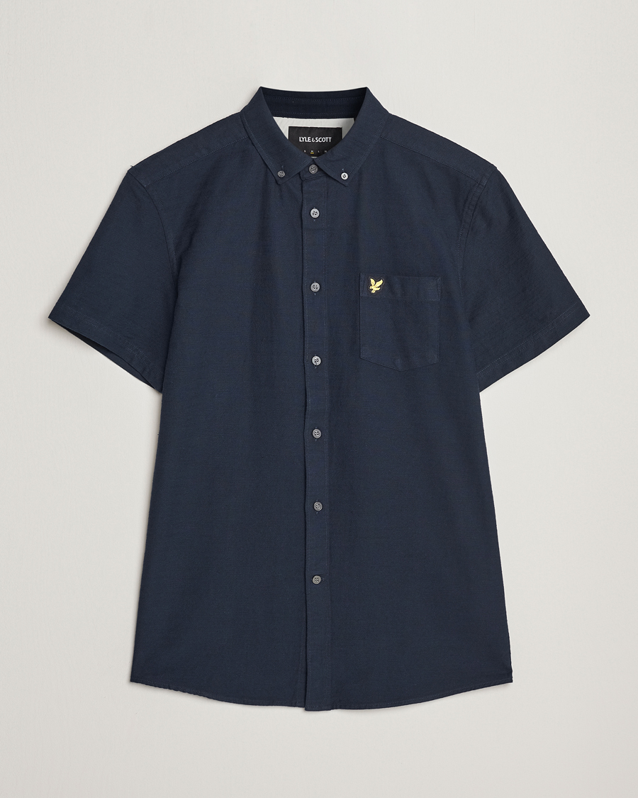 Herren | Hemden | Lyle & Scott | Cotton Slub Short Sleeve Shirt Dark Navy