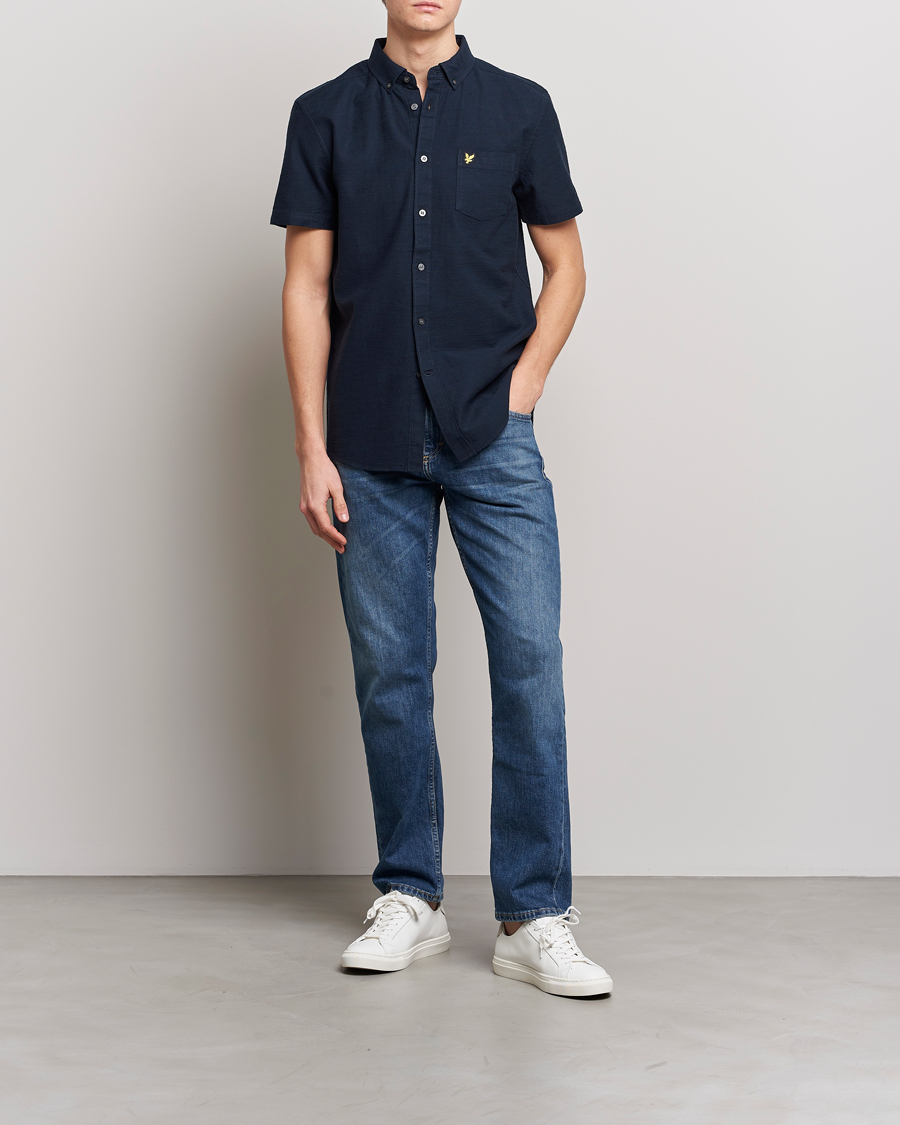 Herren | Hemden | Lyle & Scott | Cotton Slub Short Sleeve Shirt Dark Navy