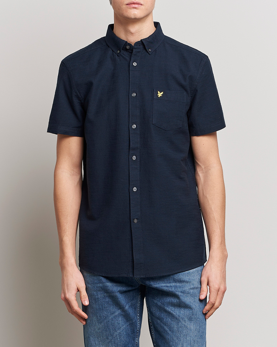 Herren | Hemden | Lyle & Scott | Cotton Slub Short Sleeve Shirt Dark Navy
