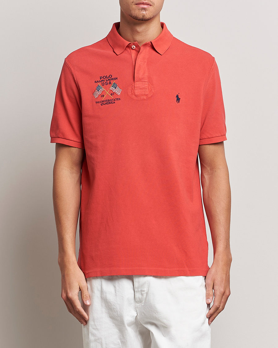 Herren | Poloshirts | Polo Ralph Lauren | Classic Fit Flag Polo Evening Post Red