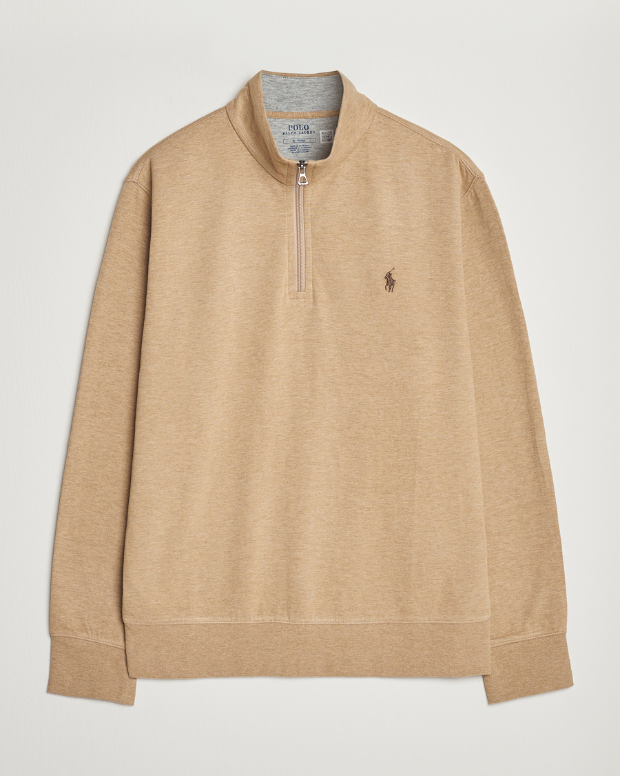 Herren | Pullover | Polo Ralph Lauren | Tech Double Knit Half Zip Luxury Tan Heather
