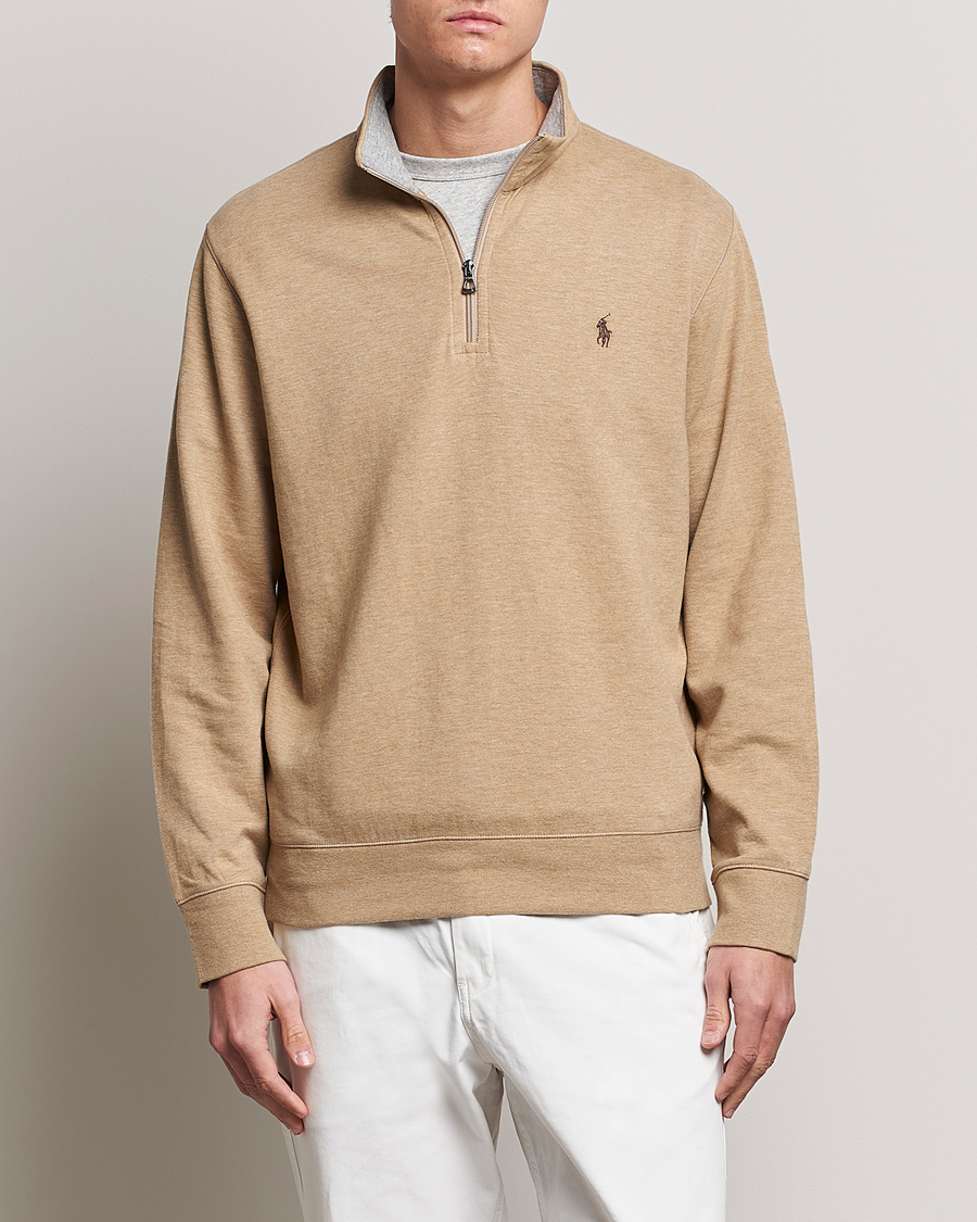 Herren | Pullover | Polo Ralph Lauren | Tech Double Knit Half Zip Luxury Tan Heather