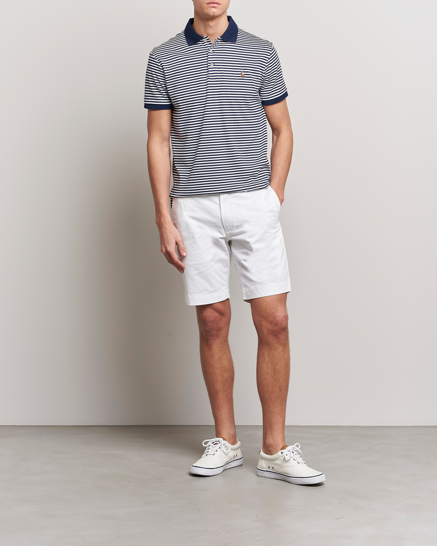 Herren | Poloshirts | Polo Ralph Lauren | Luxury Pima Cotton Striped Polo French Navy/White