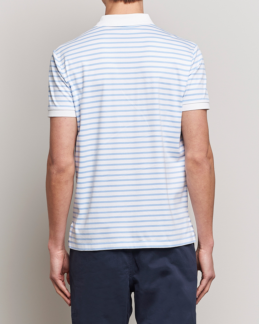 Herren | Poloshirts | Polo Ralph Lauren | Luxury Pima Cotton Striped Polo White/Austin Blue