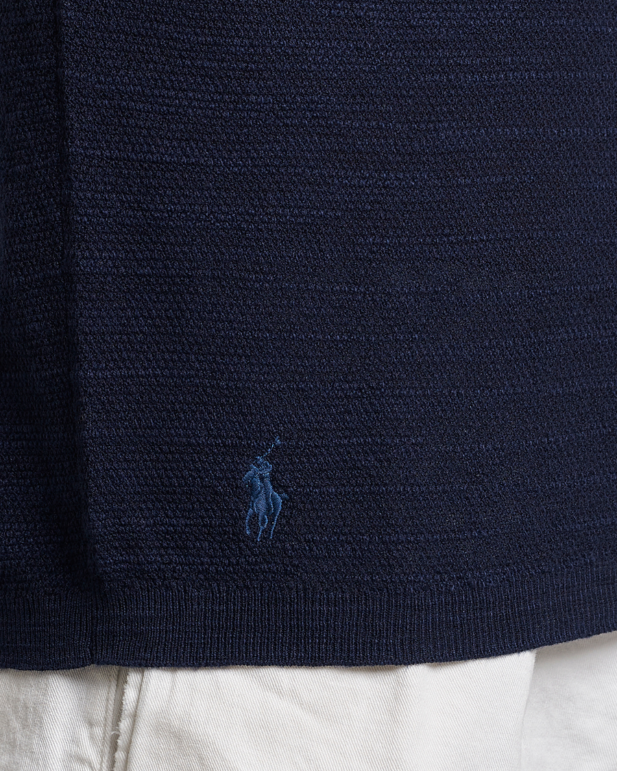 Herren | Poloshirts | Polo Ralph Lauren | Cotton/Linen Textured Polo Bright Navy