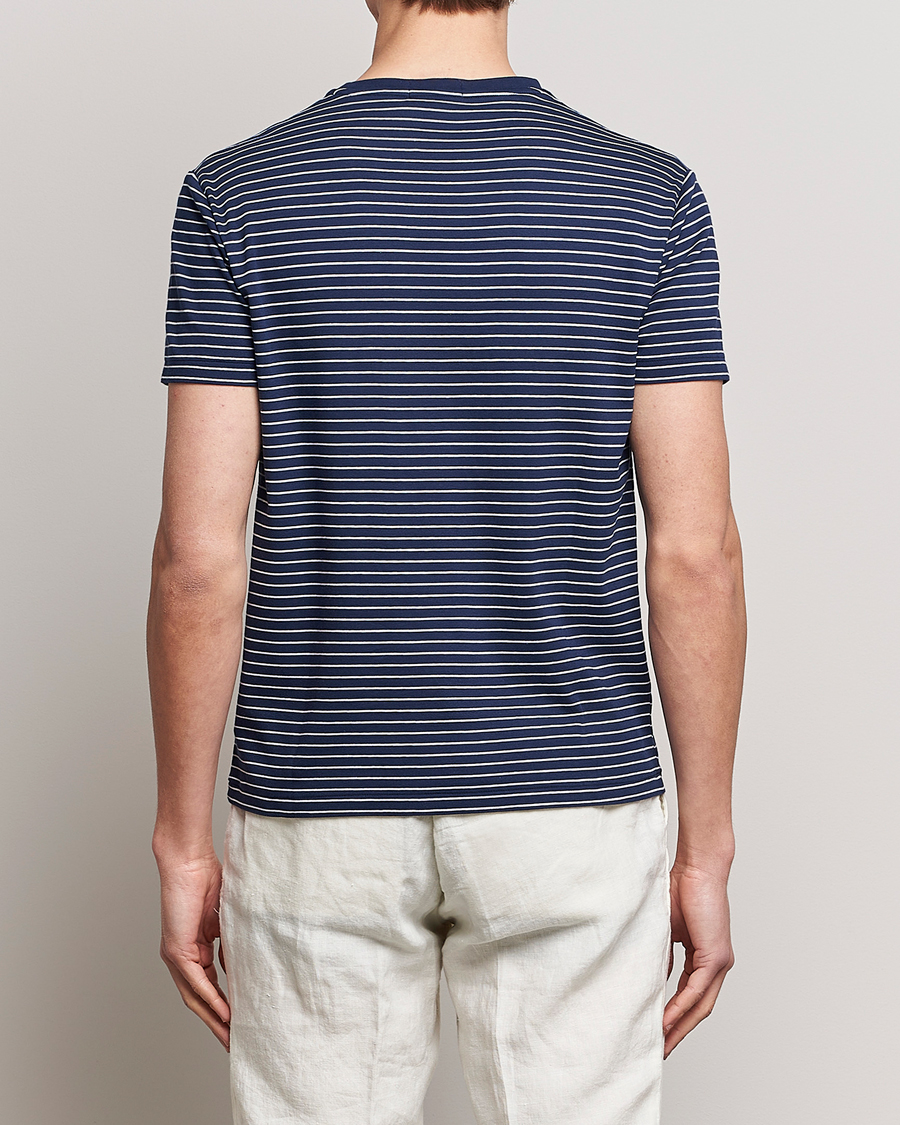 Herren | T-Shirts | Polo Ralph Lauren | Luxury Pima Cotton Striped T-shirt Navy/White