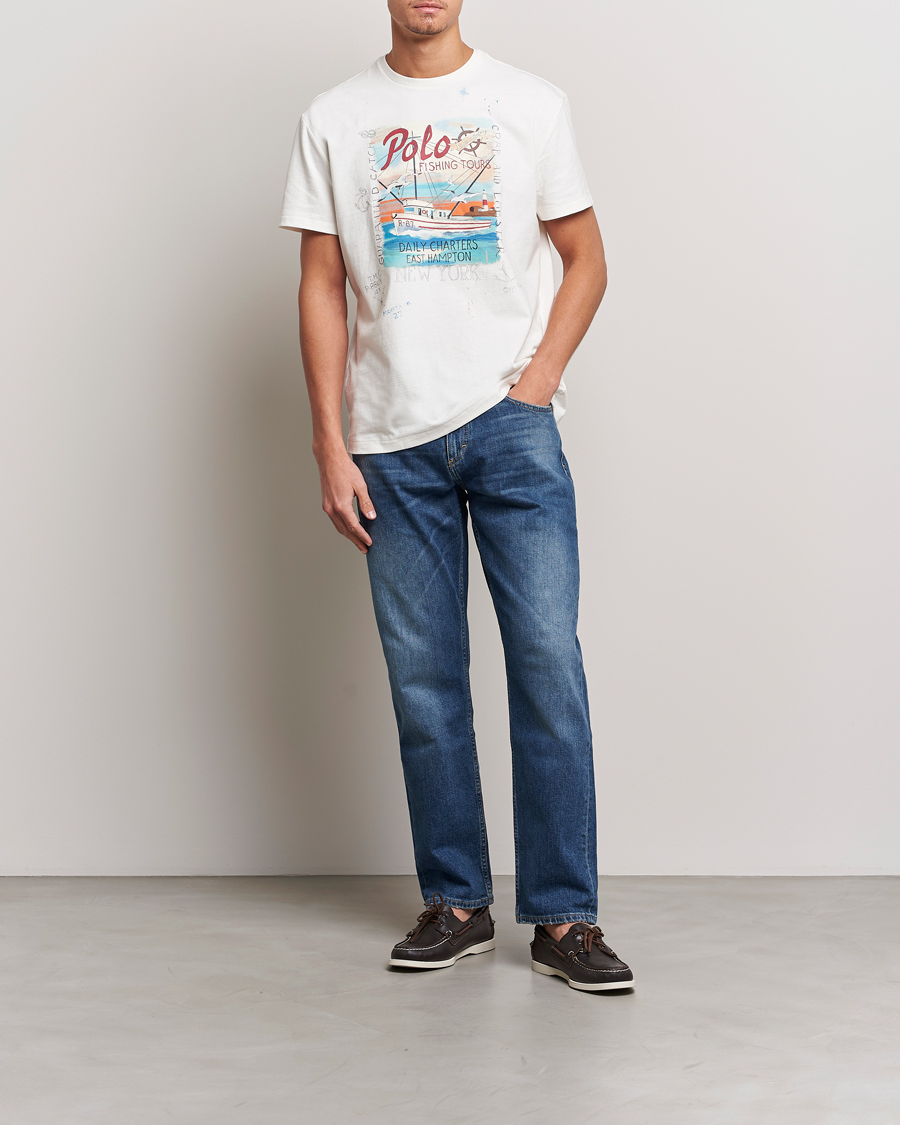 Herren | T-Shirts | Polo Ralph Lauren | Graphic Logo Jerset Crew Neck T-Shirt Nevis White
