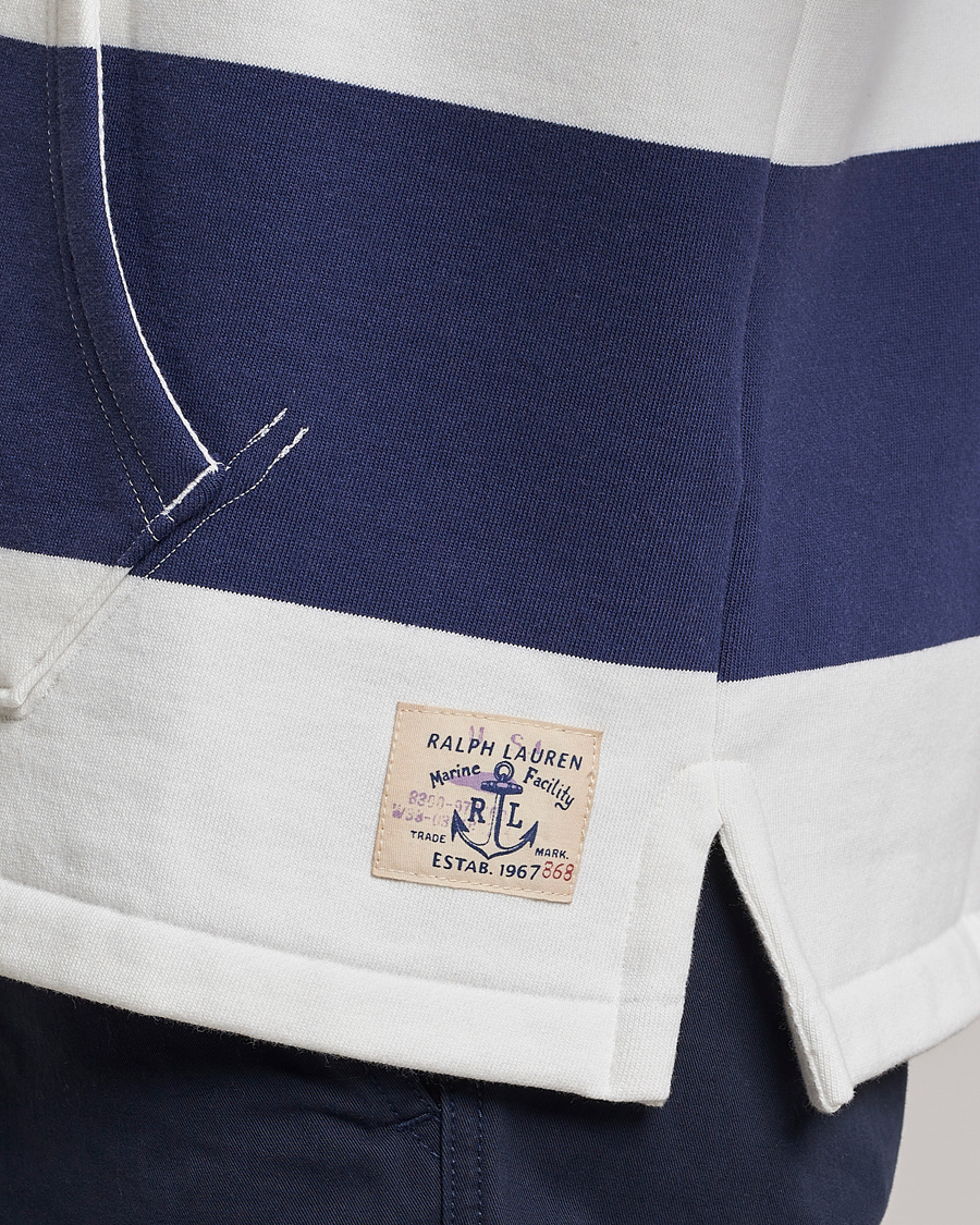 Herren | Pullover | Polo Ralph Lauren | Jersey Blockstriped Hoodie Boat Navy/White