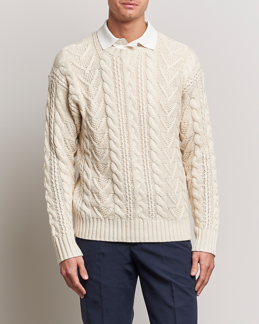 Herren | Pullover | Polo Ralph Lauren | Knitted Fishermen Sweater Cream