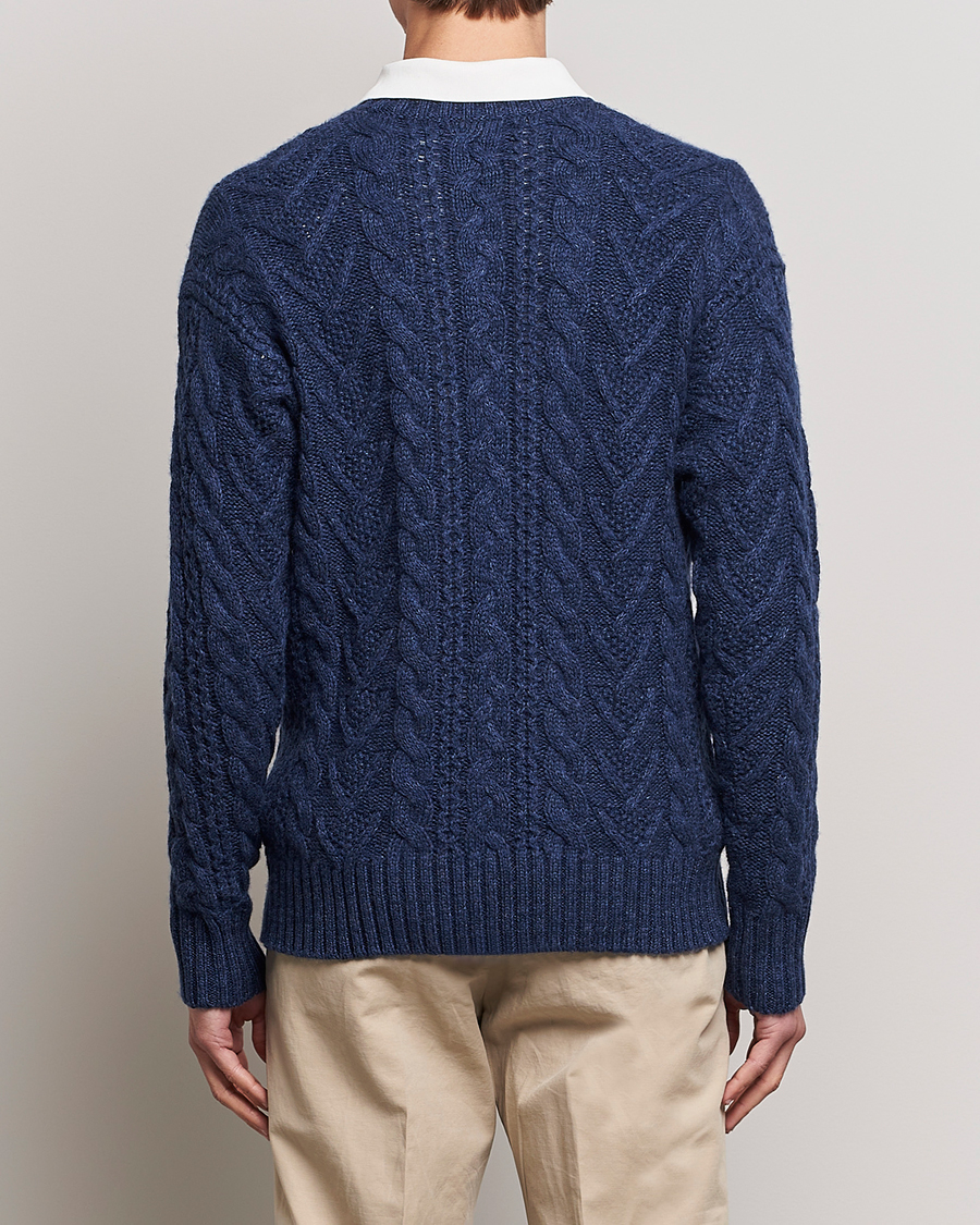 Herren | Pullover | Polo Ralph Lauren | Knitted Fishermen Sweater Mid Blue Heather