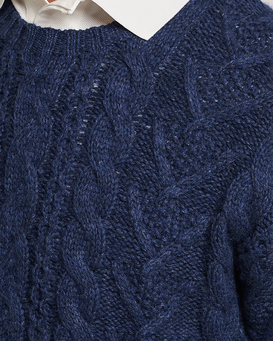 Herren | Pullover | Polo Ralph Lauren | Knitted Fishermen Sweater Mid Blue Heather