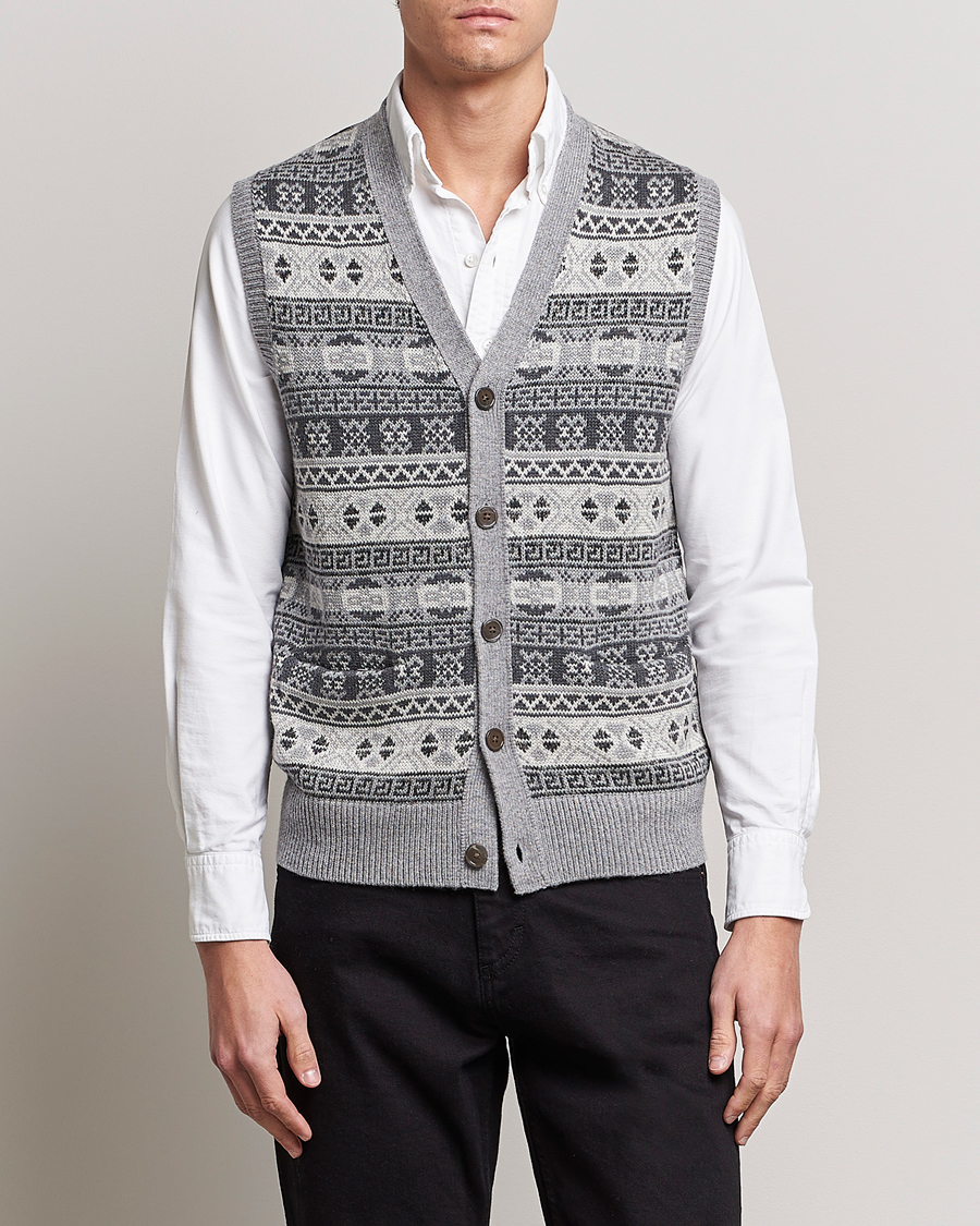 Herren | Pullover | Polo Ralph Lauren | Knitted Fairisle Vest Grey
