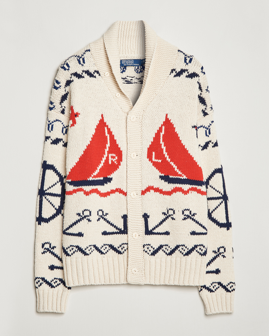 Herren | Pullover | Polo Ralph Lauren | Knitted Fishermen Shawl Collar Cardigan Cream