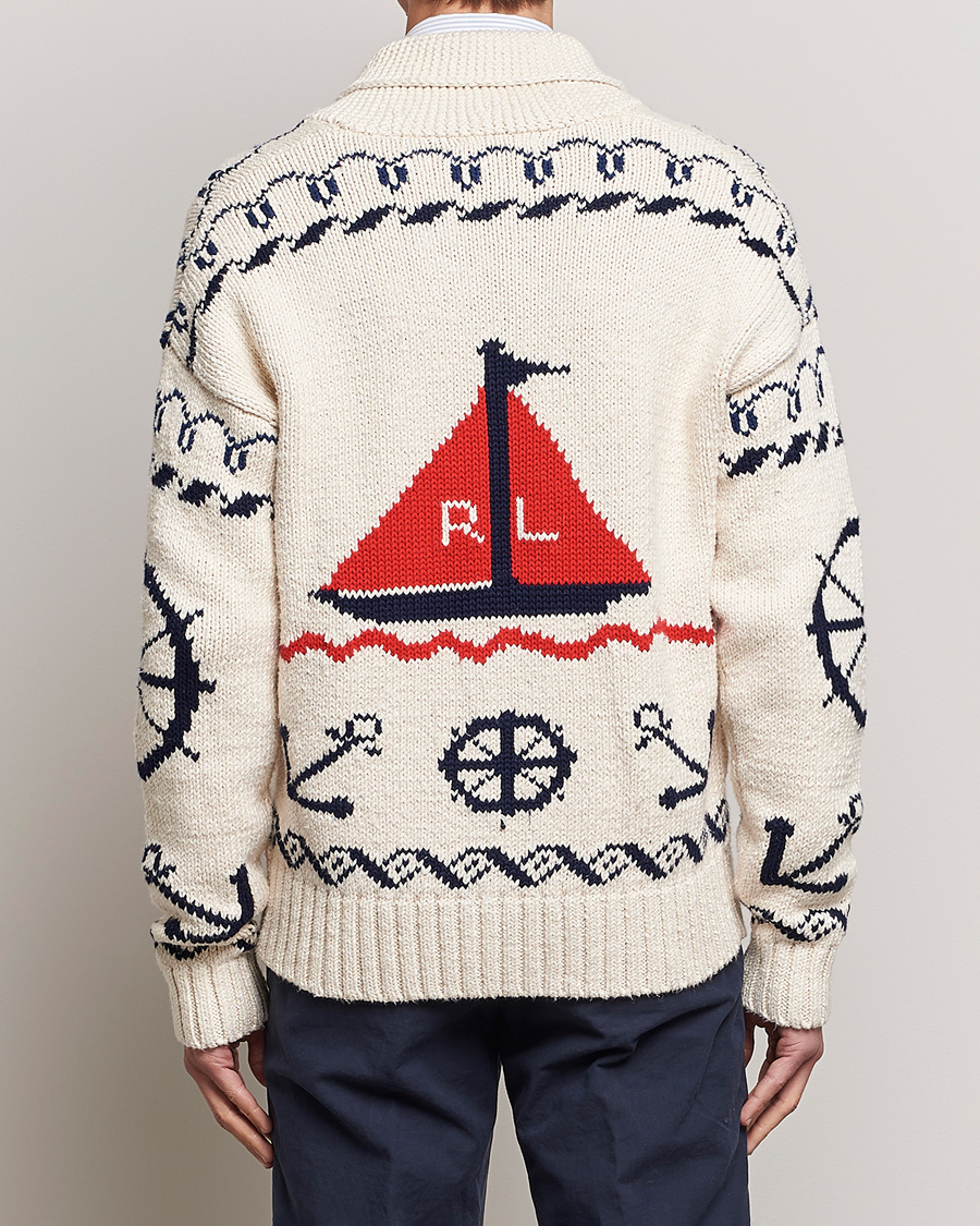 Herren | Pullover | Polo Ralph Lauren | Knitted Fishermen Shawl Collar Cardigan Cream