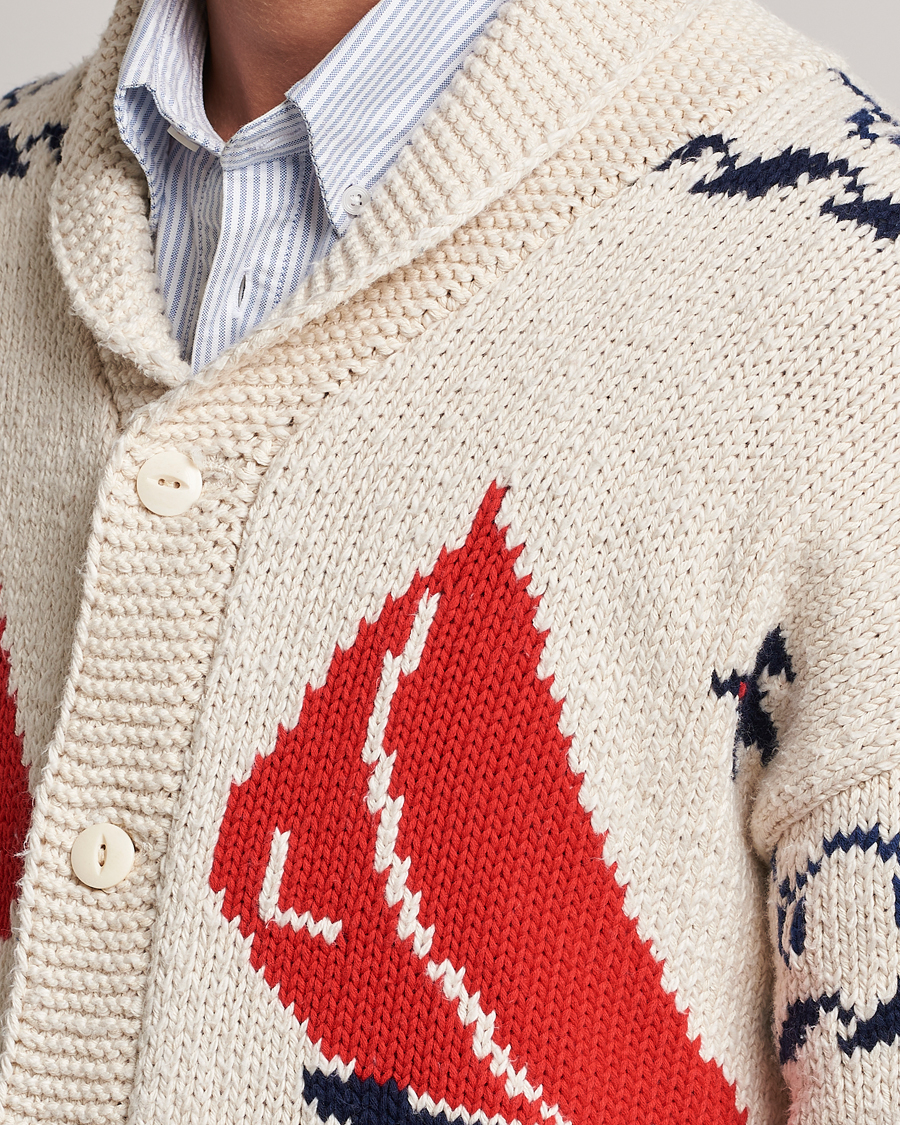 Herren | Pullover | Polo Ralph Lauren | Knitted Fishermen Shawl Collar Cardigan Cream