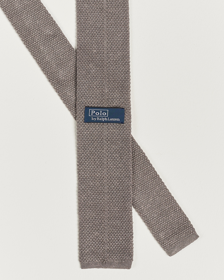 Herren | Polo Ralph Lauren Linen Knitted Tie Grey | Polo Ralph Lauren | Linen Knitted Tie Grey