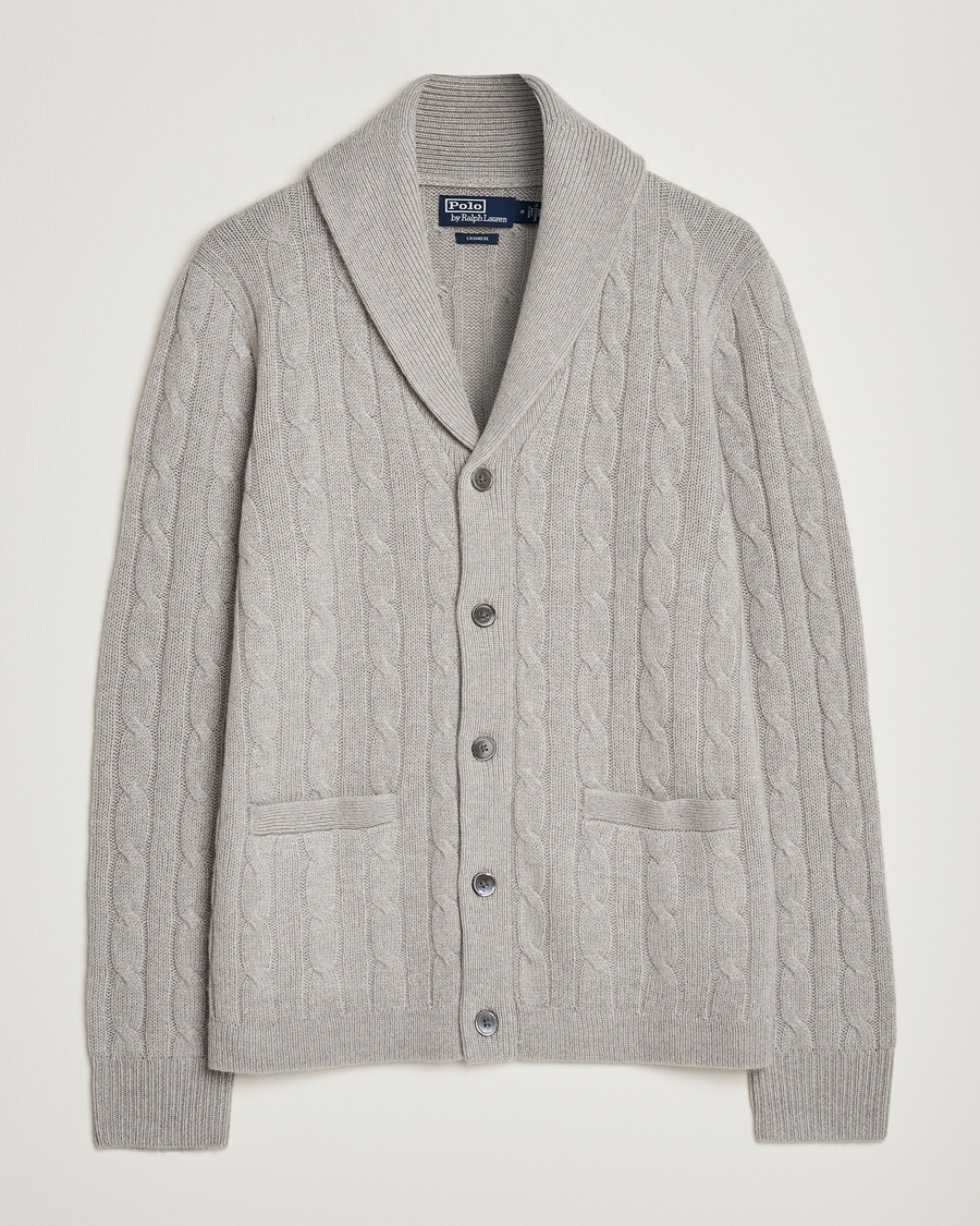 Herren | Pullover | Polo Ralph Lauren | Cashmere Cable Shawl Collar Cardigan Grey Heather