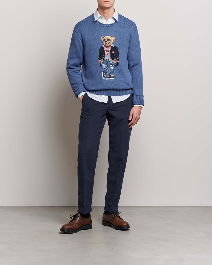 Herren | Pullover | Polo Ralph Lauren | Cotton Knitted Bear Sweater Blue Haven