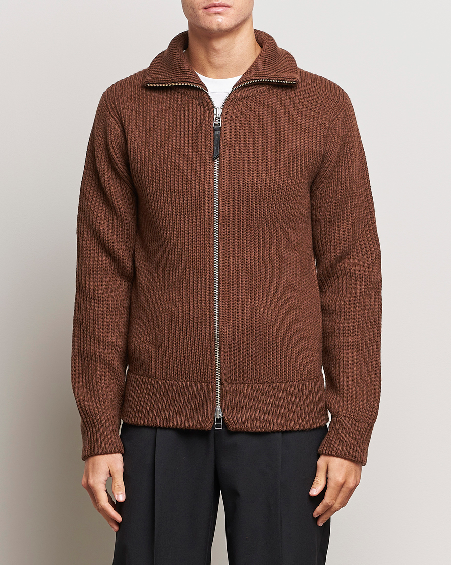 Herren | Pullover | Tiger of Sweden | Nyman Full Zip Golden Brown