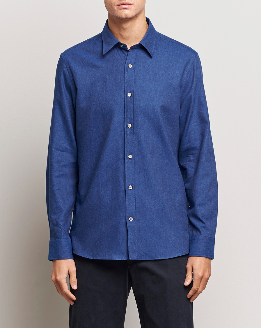 Herren | Hemden | Tiger of Sweden | Benjamin Flannel Shirt Blue Melange