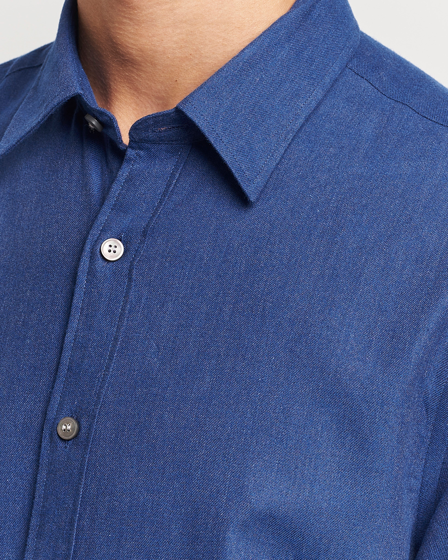 Herren | Hemden | Tiger of Sweden | Benjamin Flannel Shirt Blue Melange