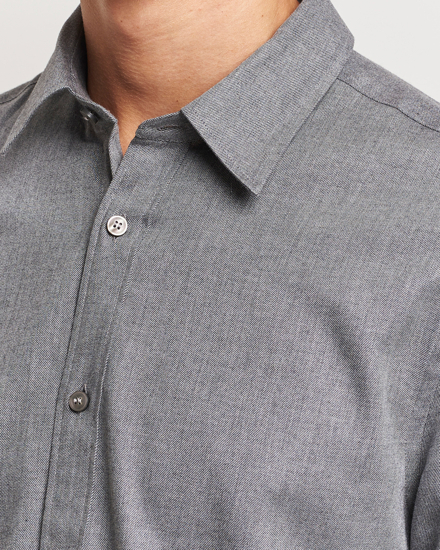 Herren | Hemden | Tiger of Sweden | Benjamin Flannel Shirt Grey Melange