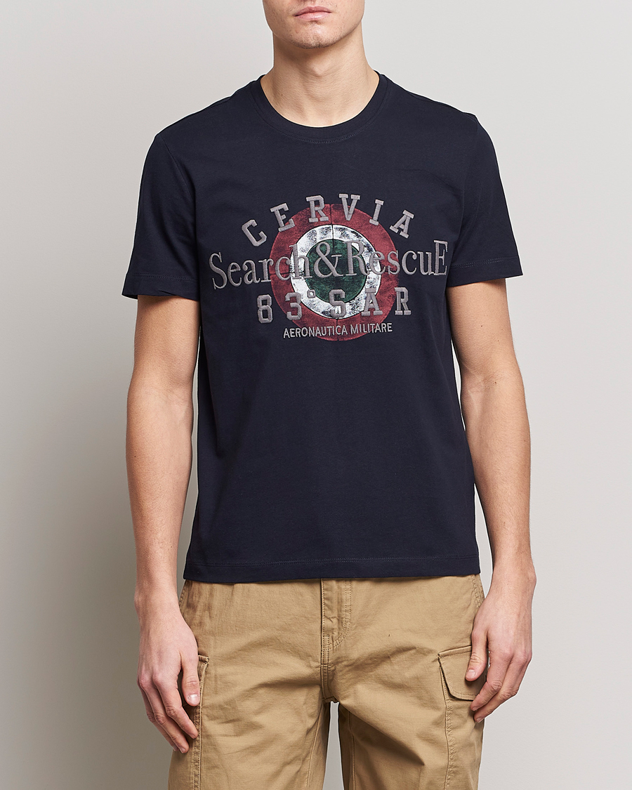 Herren | T-Shirts | Aeronautica Militare | Cotton T-Shirt Navy