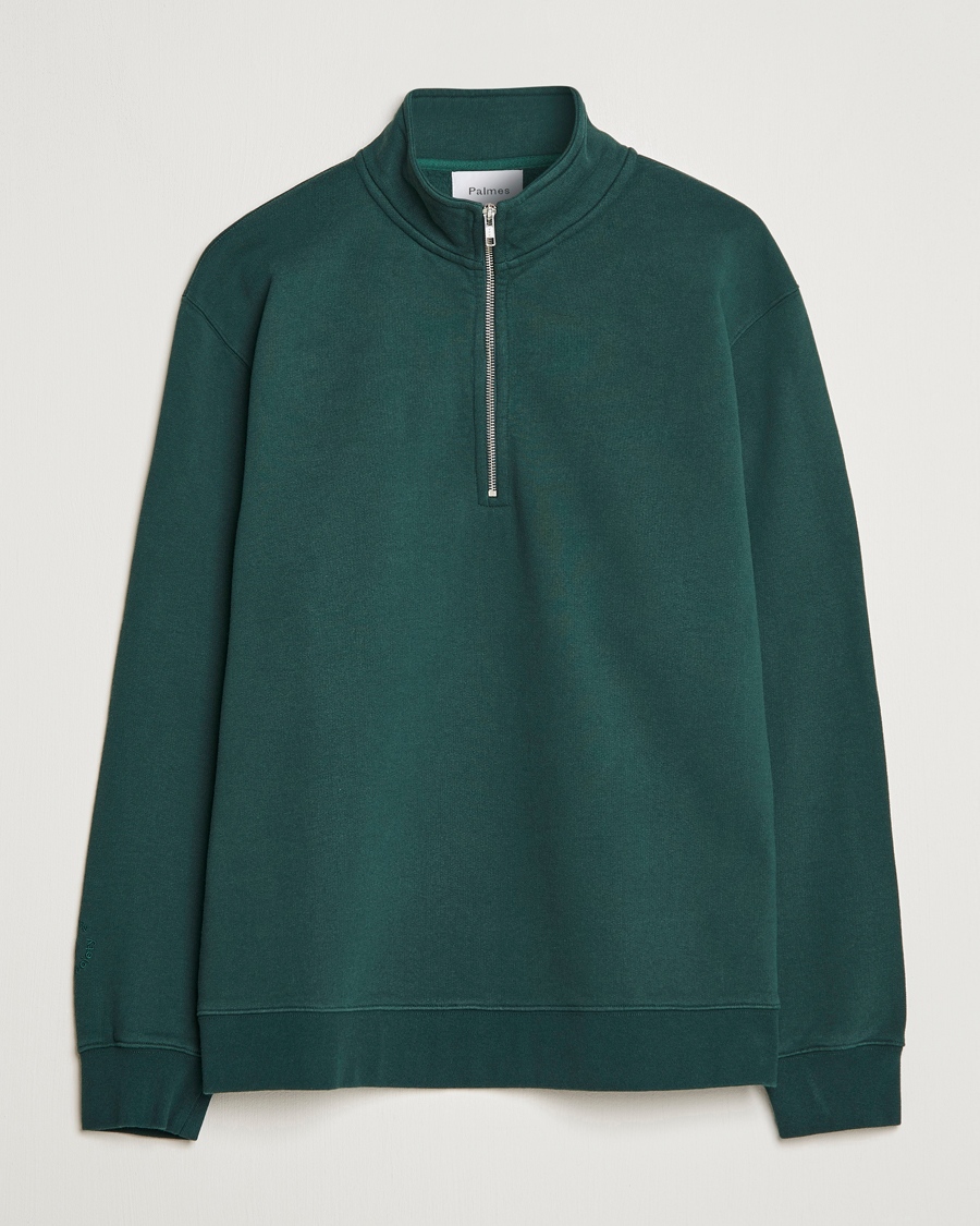 Herren | Pullover | Palmes | Jojo Zip Sweater Dark Green