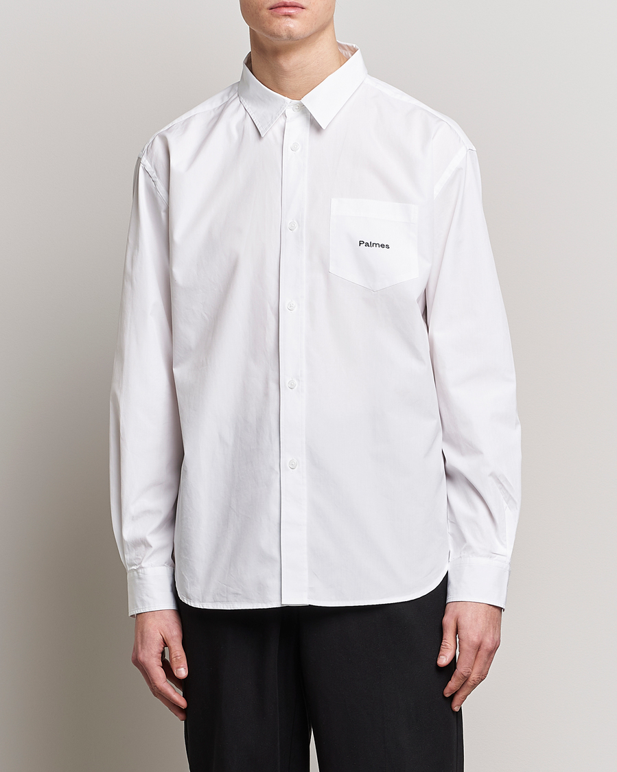 Herren | 70% sale | Palmes | Daryl Long Sleeve Poplin Shirt White