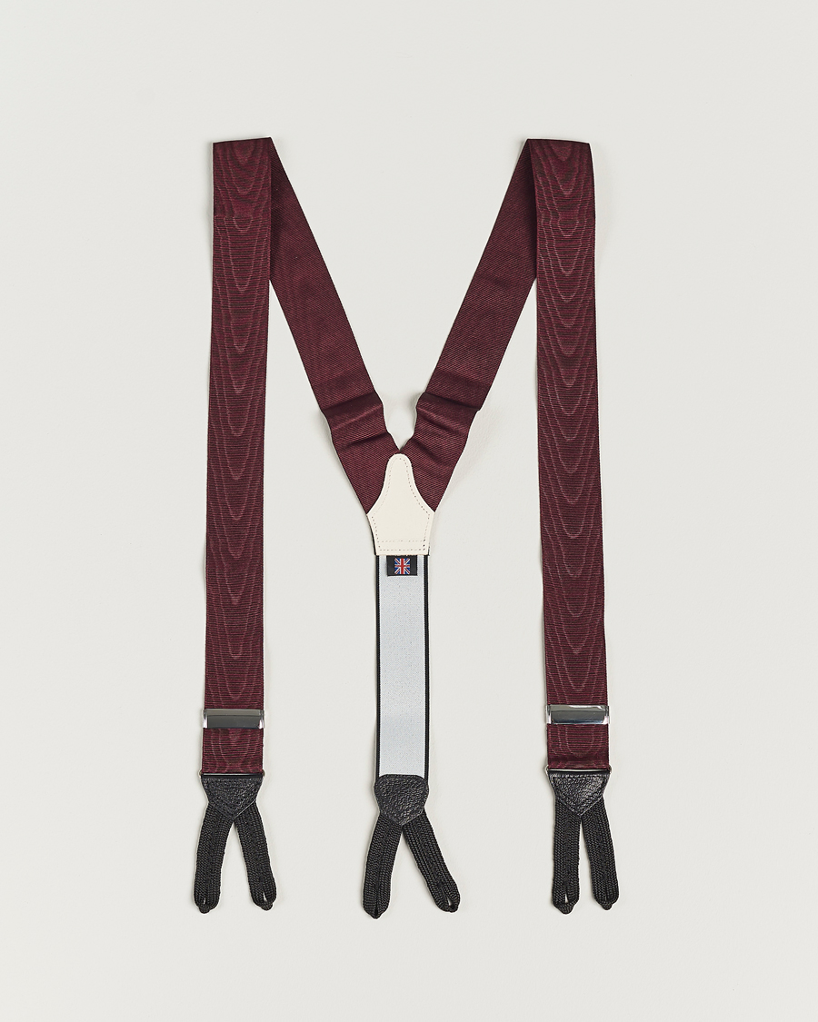 Herren | Albert Thurston Moiré Braces 40mm Wine | Albert Thurston | Moiré Braces 40mm Wine