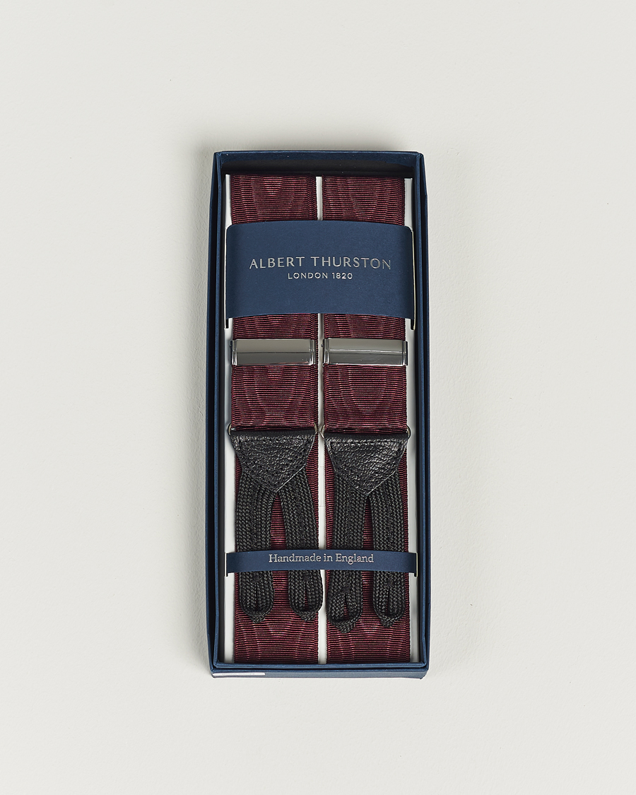 Herren | Albert Thurston Moiré Braces 40mm Wine | Albert Thurston | Moiré Braces 40mm Wine