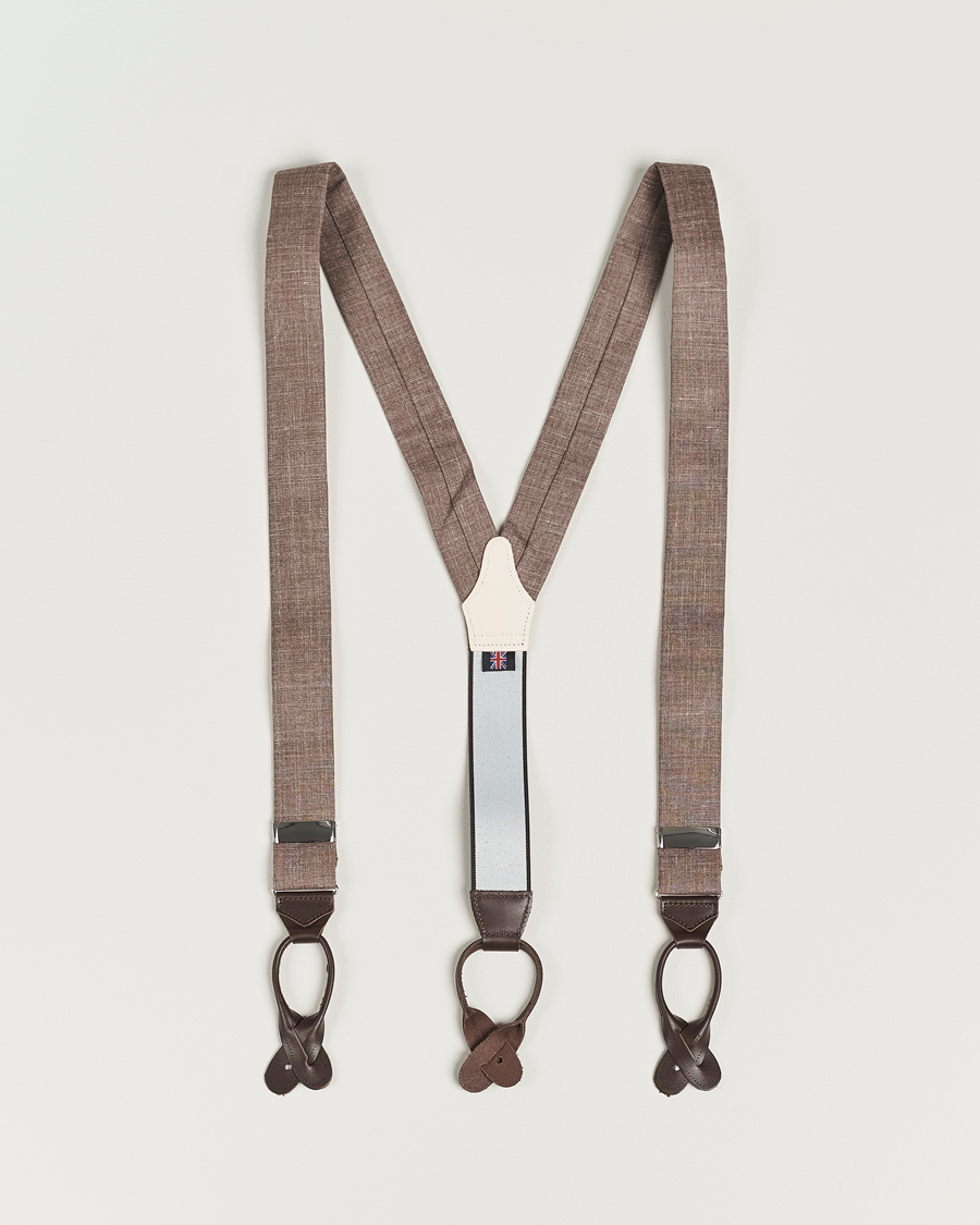 Herren | Albert Thurston Linen Braces Brown | Albert Thurston | Linen Braces Brown