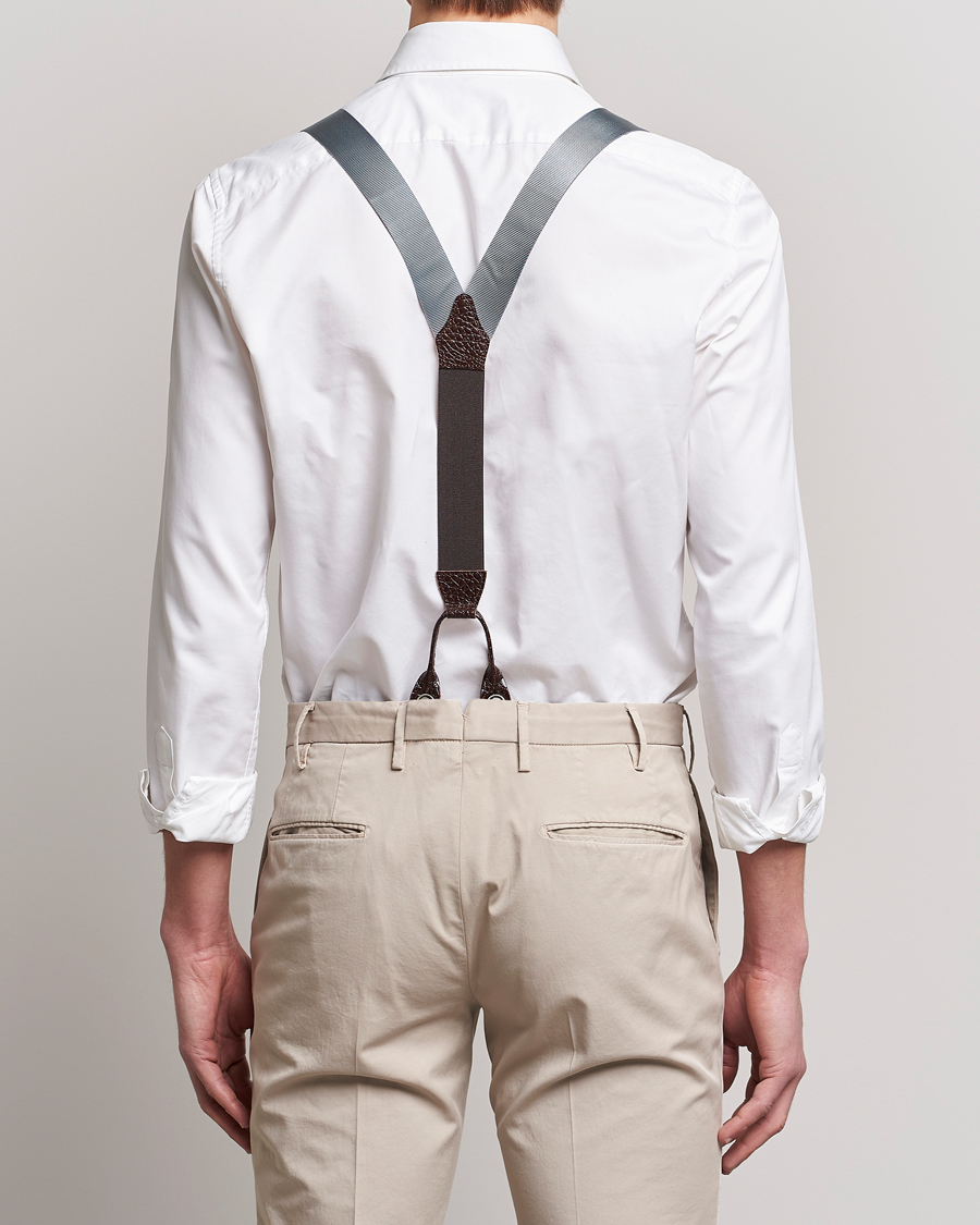 Herren | Albert Thurston Elastic Ribbed Rigid Braces 35mm Dove Grey | Albert Thurston | Elastic Ribbed Rigid Braces 35mm Dove Grey