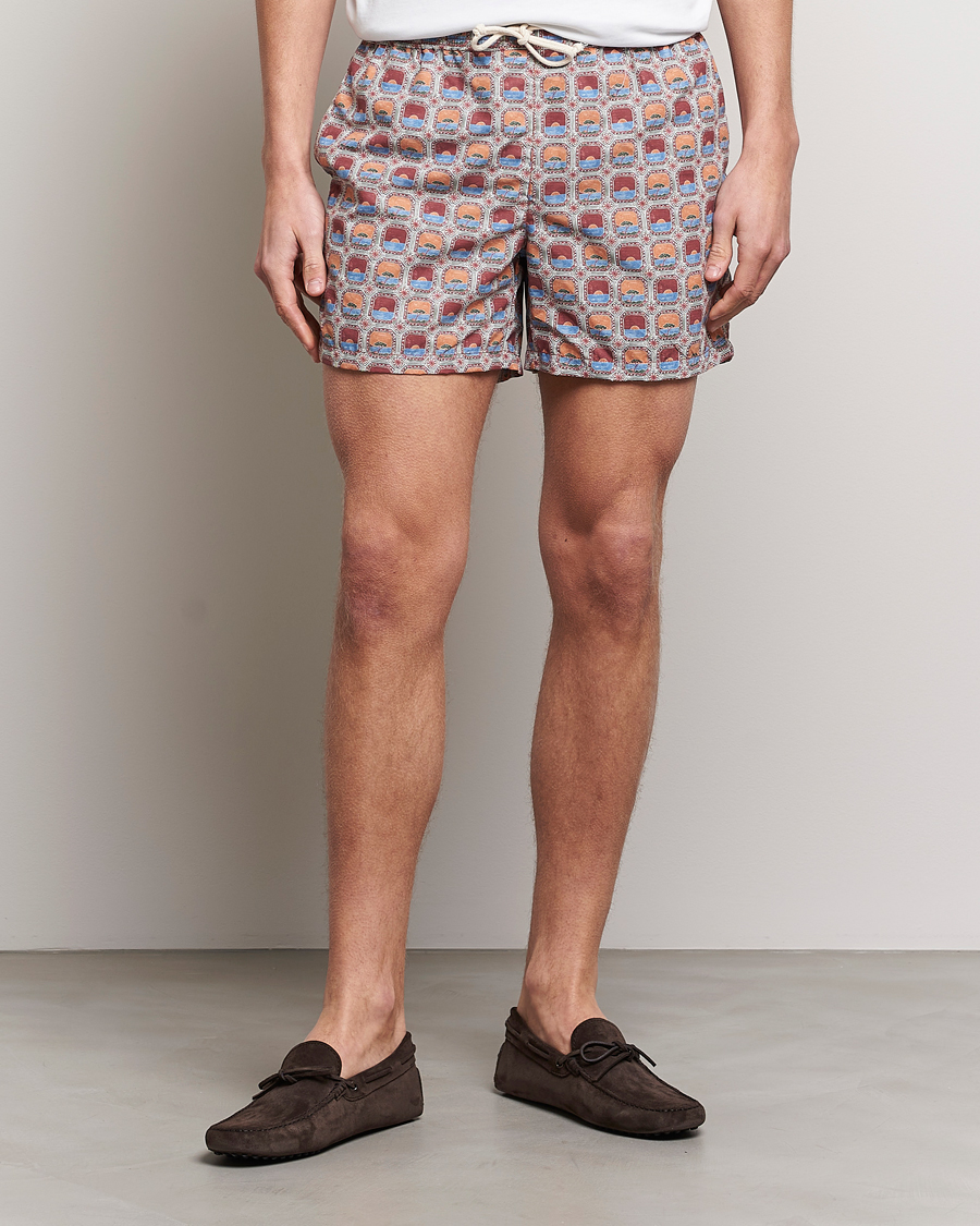 Herren | Badehosen | Ripa Ripa | Printed Swimshorts Red/Blue
