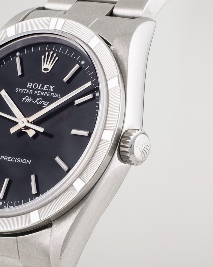 Herren | Rolex Pre-Owned Air King 14010 Oyster Perpetual Steel Black | Rolex Pre-Owned | Air King 14010 Oyster Perpetual Steel Black