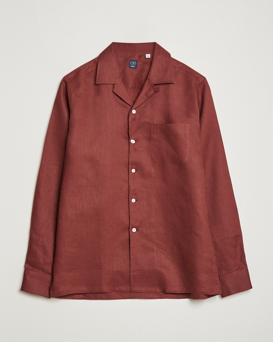 Herren | Hemden | Beams F | Relaxed Linen Shirt Brick