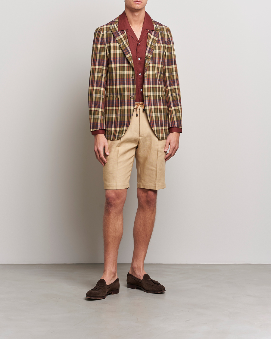 Herren | Sakkos | Beams F | Patch Pocket Blazer Dark Brown Madras