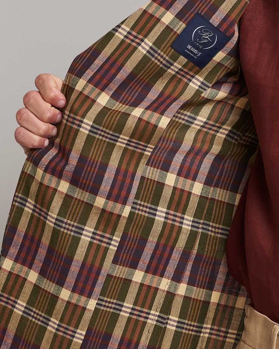 Herren | Sakkos | Beams F | Patch Pocket Blazer Dark Brown Madras