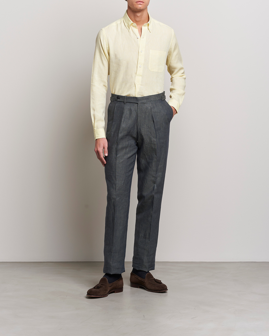 Herren | Hemden | Beams F | Button Down Pullover Shirt Yellow