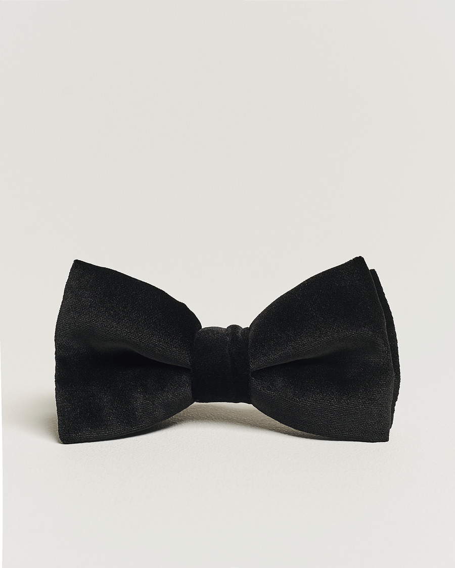 Herren | Fliegen | Eton | Pre-Tied Velvet Bow Tie Black