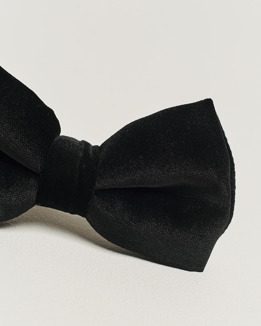 Herren | Fliegen | Eton | Pre-Tied Velvet Bow Tie Black