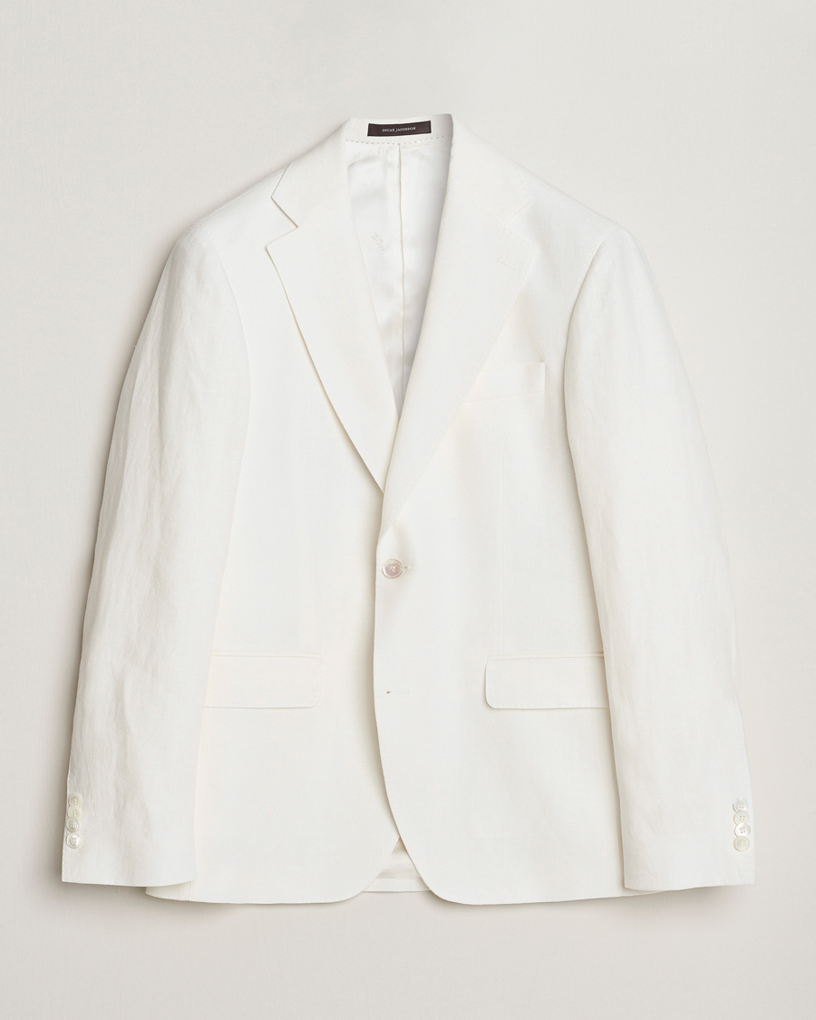 Herren | Sakkos | Oscar Jacobson | Fogerty Linen Blazer White