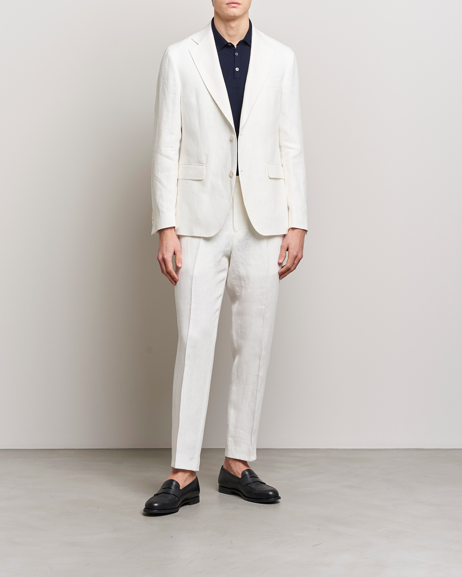 Herren | Hosen | Oscar Jacobson | Deccan Linen Trousers White