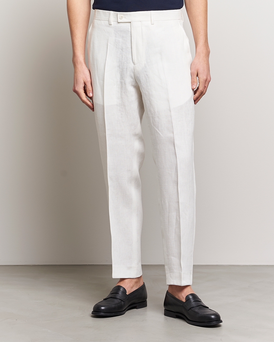 Herren | Hosen | Oscar Jacobson | Deccan Linen Trousers White